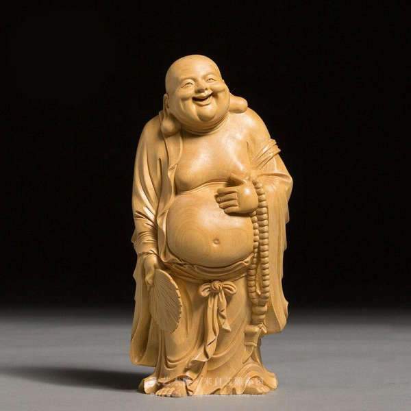 Statue du bouddha rieur en métal - Univers Zen