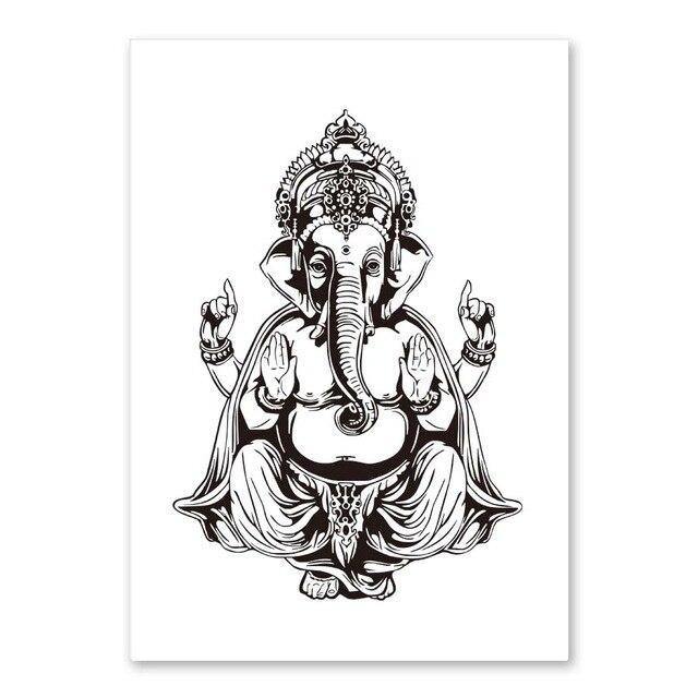 Dessin Ganesh Statue Du Bouddha