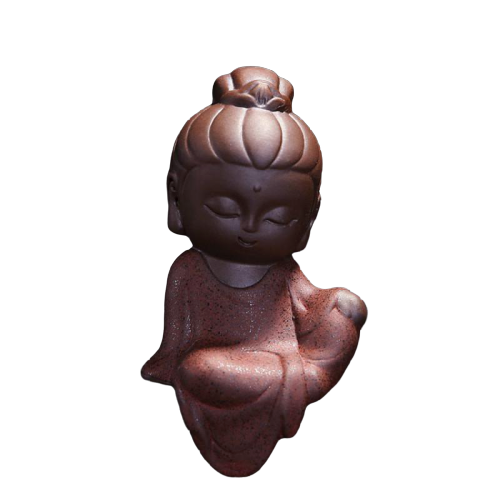 Bouddha Méditation Rouge Coiffé