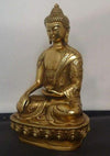 Statue Bouddha assis  appel à la terre en bronze