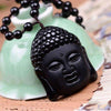 Pendentif Tête du Bouddha Obsidienne noire