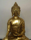 Statue Bouddha assis  appel à la terre en bronze