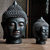 Statue Bouddha buste Shakyamuni argile noir