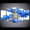 Tableau Bouddha Bleu Orchidée