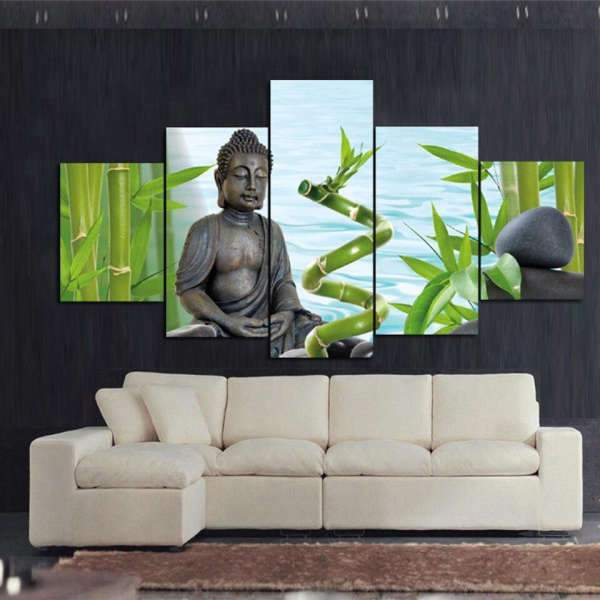 Tableau Bouddha de Méditation Bambou