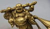 Statue Bouddha rieur dorée laiton