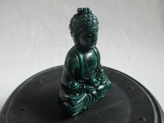 Statue Bouddha   Fait à la main Jade Vert