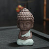 Petite Statue Moine   Bouddha Vert Foncé