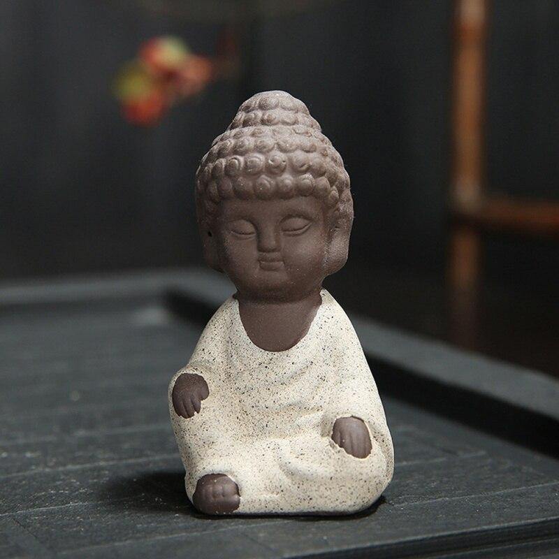 Petite Statue Moine Bouddha Blanc