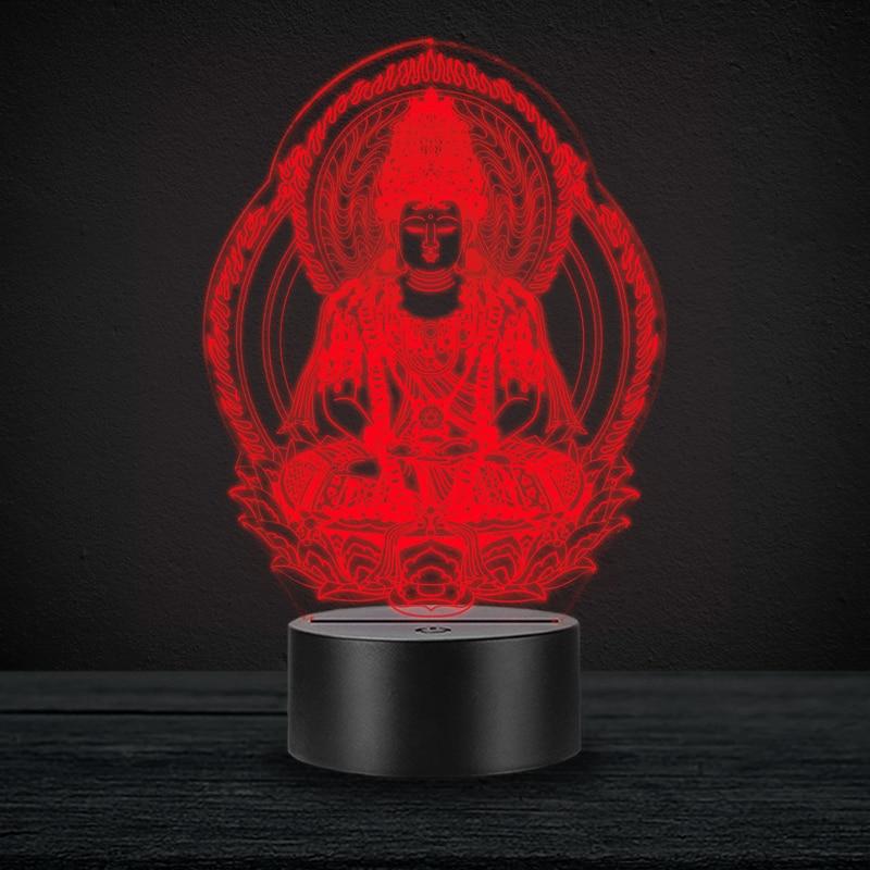 Lampe Led 3D   Bouddha qui Prit