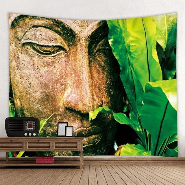 Tableau bouddha coloré Couleur vert, noir, blanc, violet Artgeist