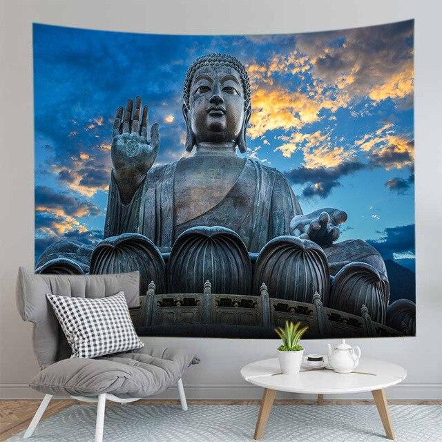Tenture Bouddha statue et ciel