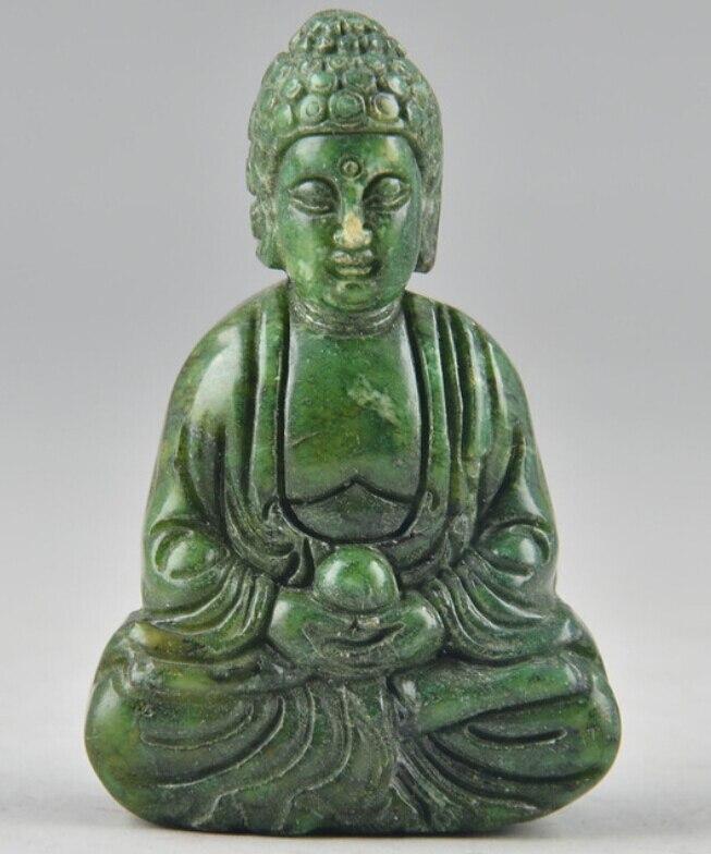 Statue Bouddha en Jade Vert