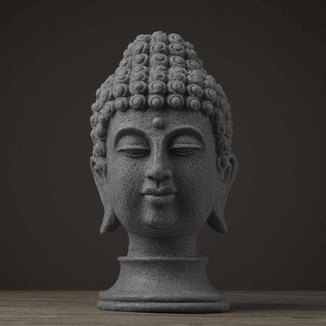 Statue Bouddha tête posée