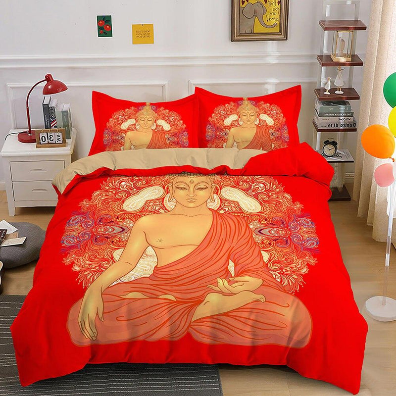 Housse de Couette Zen Bouddha Rouge