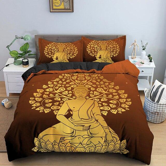 Housse de Couette Bouddha et l'Arbre Marron