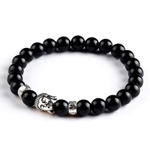 Bracelet Bouddha perles naturelles noires
