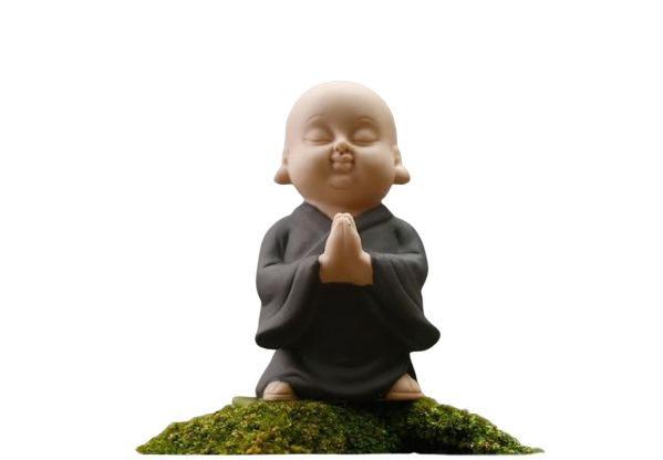 Petite Statuette Du Bouddha Gris