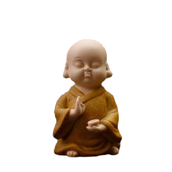 Petite Statuette Du Bouddha Jaune