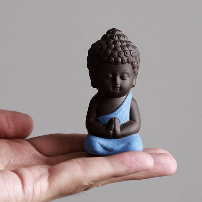 Statue Mini Bouddha Bleu Méditation