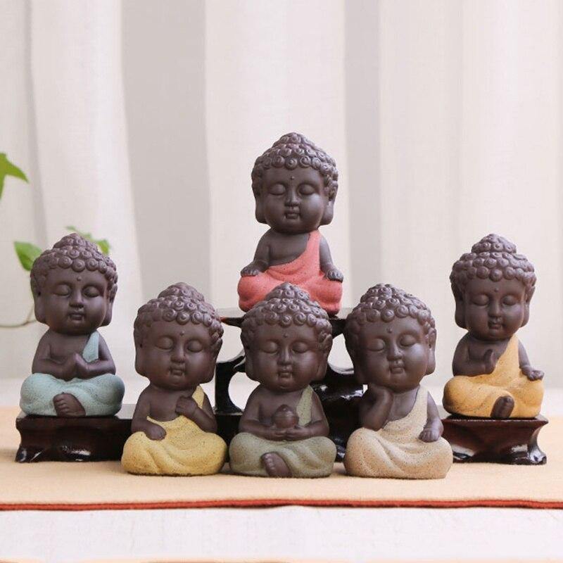 Petite Statue Moine   Bouddha Beige