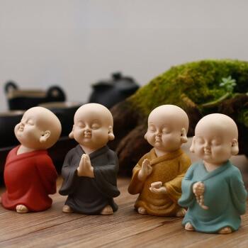 Petite Statuette Du Bouddha Jaune