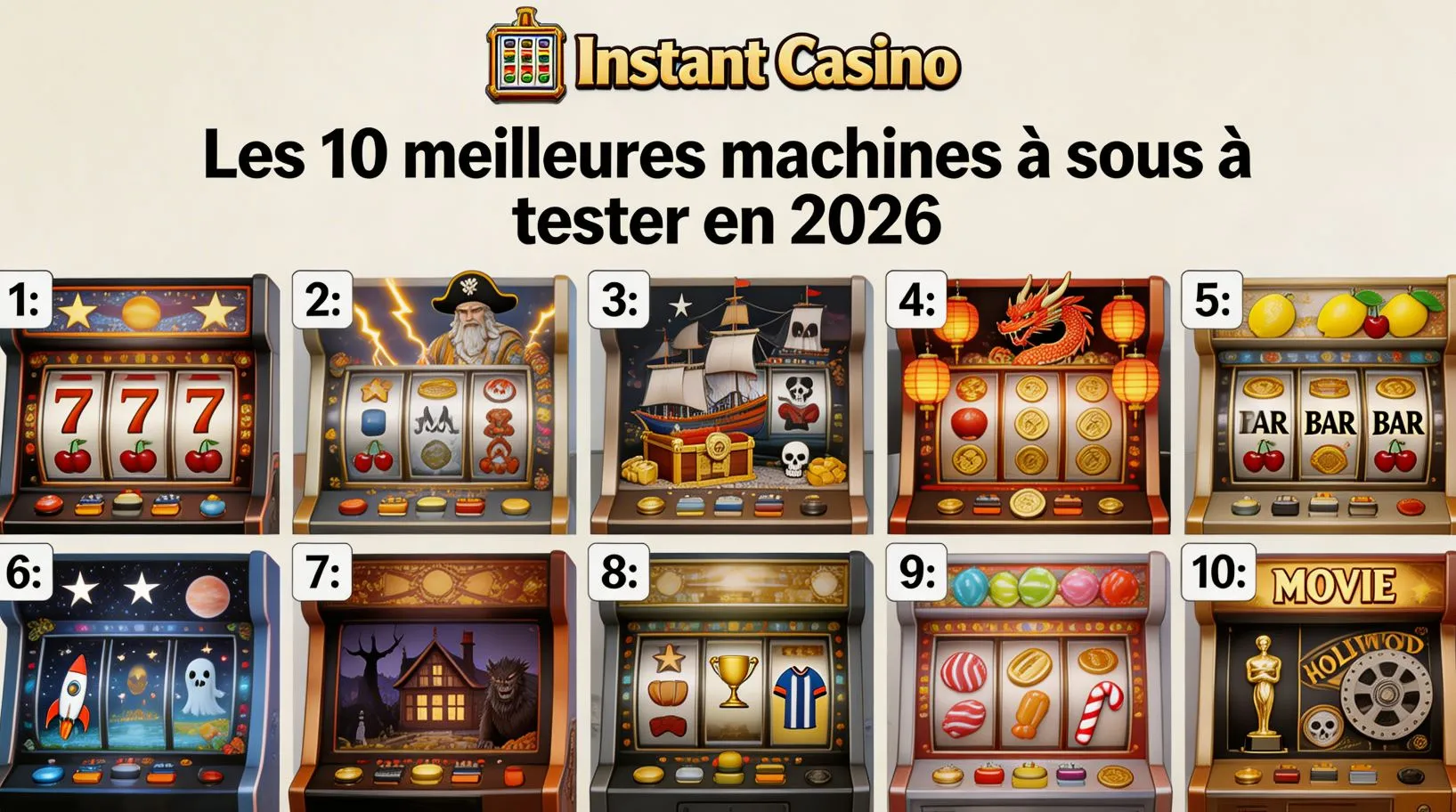 Instant Casino : Top 10 des Machines à Sous à Tester en 2026