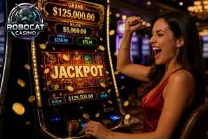 Robocat casino jackpots : machines progressives et gros gains possibles