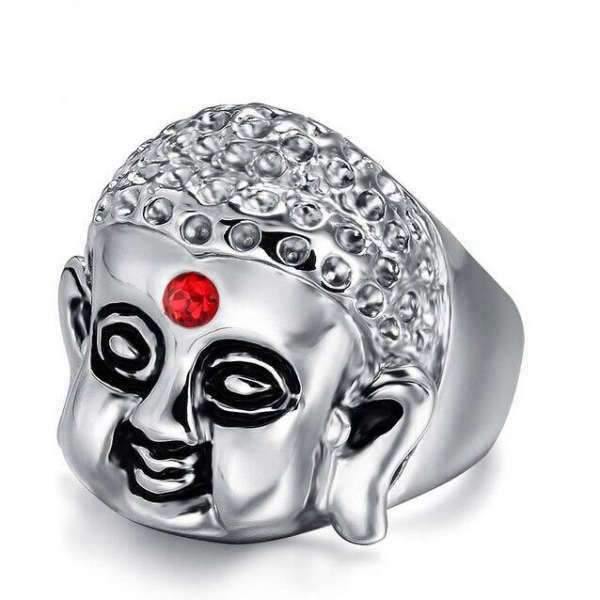 Bague Visage du Bouddha Rubis