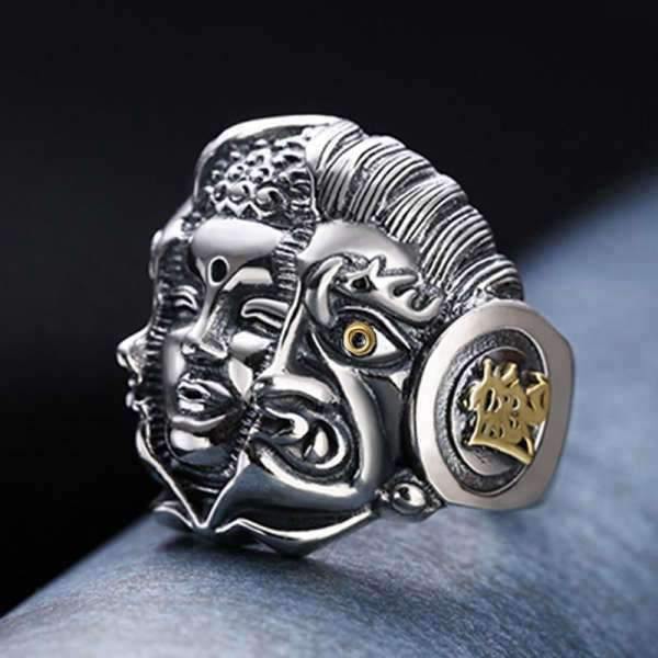 Bague Bouddha Shakyamuni et diable Mara