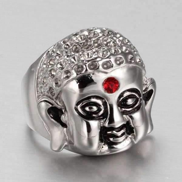 Bague Visage du Bouddha Rubis