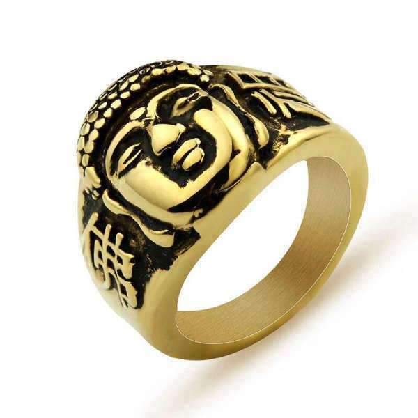 Bague Visage du Bouddha gravé