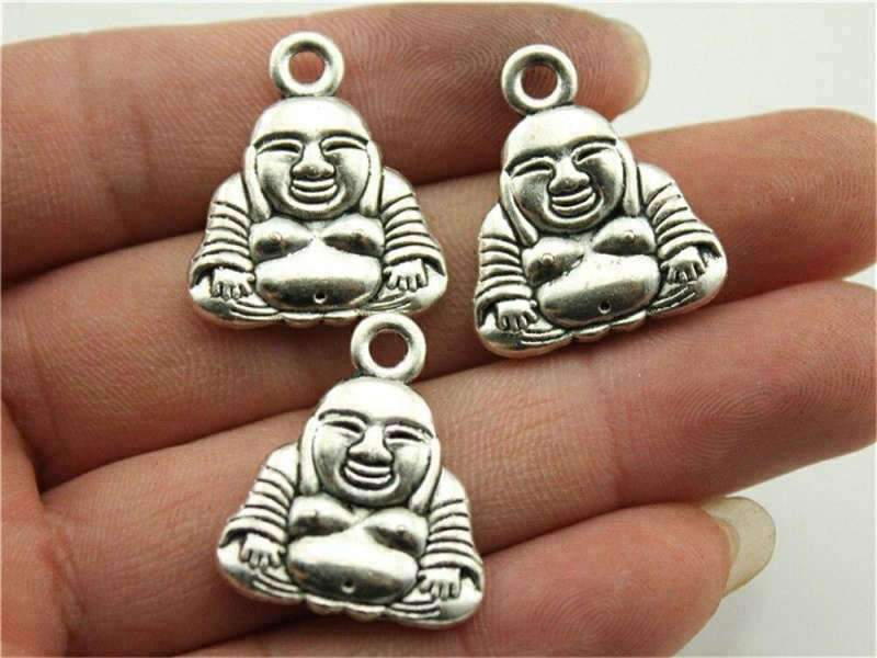 Pendentif Bouddha argent Bouddha rieur (lot de 3pcs)