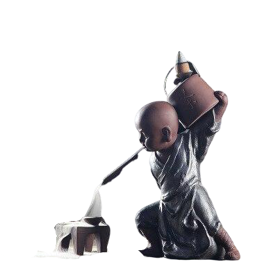 Porte Encens Moine Porteurs Accroupie