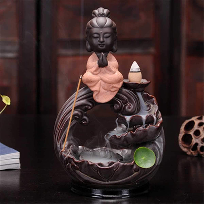 Porte Encens Moine Nuage Rouge