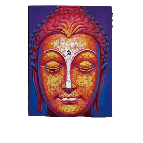 Tableau Tête De Bouddha Bleu