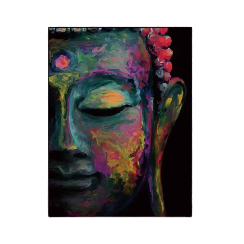 Tableau Tête De Bouddha Vert