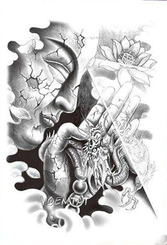 Tatouage Bouddha Craquelé